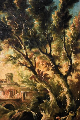 Antiquités - Paysage fantastique - attribué à Alessandro Magnasco - (1667 - 1749)